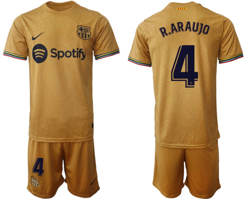 Men 2022-2023 Club Barcelona away yellow #4 Soccer Jersey